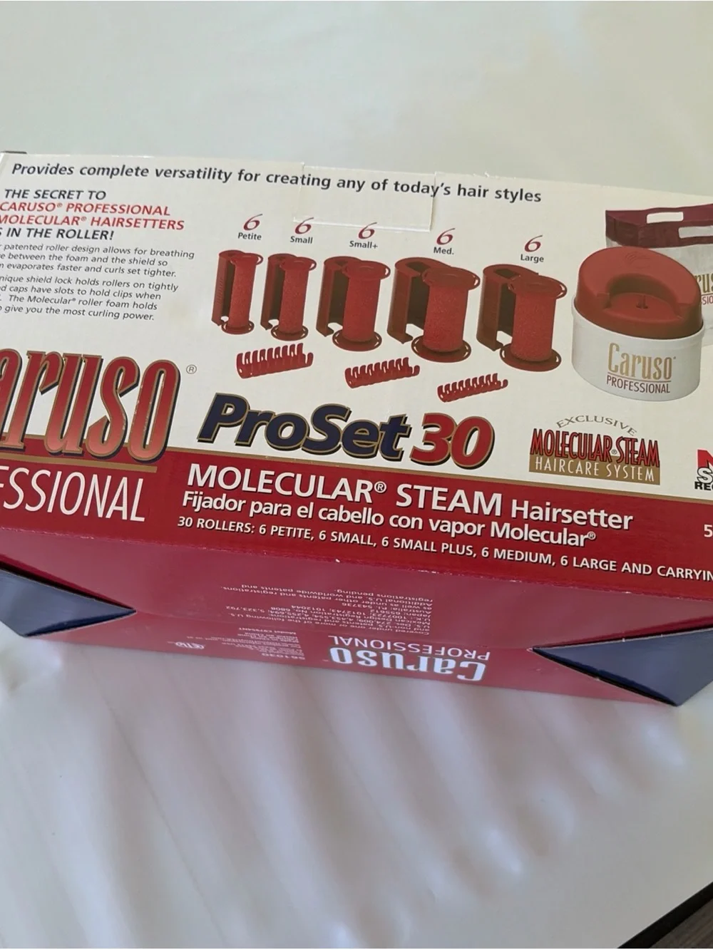 Caruso Professional ProSet Molecular Steam Hairsetter in Red and White